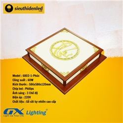 Đèn ốp trần gỗ sồi cao cấp 6802-1 ( Phúc , Lộc , Thọ , Tâm , Tài , Đức ) 